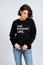 Load image into Gallery viewer, Henley Sweatshirt - Sunday Life - Black