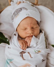 Load image into Gallery viewer, Safari - Baby Jersey Wrap & Beanie Set