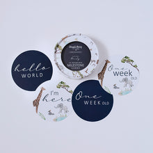 Load image into Gallery viewer, Safari & Navy Milestone Cards ~ Reversible Milestone Cards