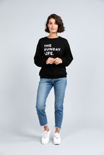 Load image into Gallery viewer, Henley Sweatshirt - Sunday Life - Black