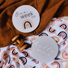 Load image into Gallery viewer, Sunset Rainbow & Silver ~ Reversible Milestone Cards