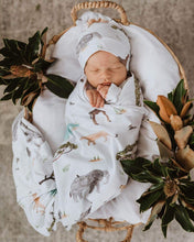 Load image into Gallery viewer, Safari - Baby Jersey Wrap & Beanie Set