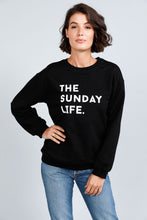 Load image into Gallery viewer, Henley Sweatshirt - Sunday Life - Black