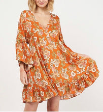 Load image into Gallery viewer, Label of Love Orange Floral Dress