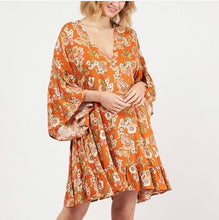 Load image into Gallery viewer, Label of Love Orange Floral Dress