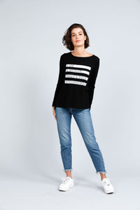 Slogo Long Sleeve Tee - I Am Woman - Black