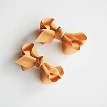 Load image into Gallery viewer, Mustard Clip Bow - Small Piggy Tail Pair
