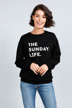 Load image into Gallery viewer, Henley Sweatshirt - Sunday Life - Black
