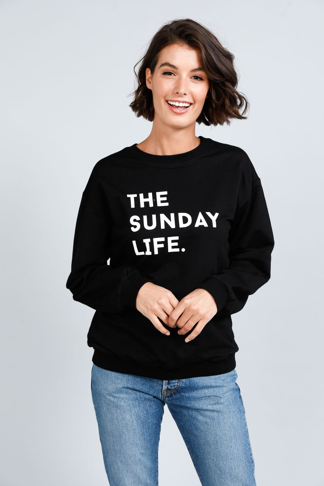 Henley Sweatshirt - Sunday Life - Black