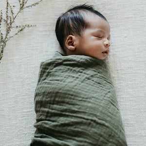 Dusty Olive - Organic Muslin Wrap