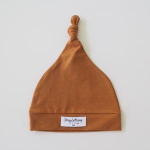 Bronze Knotted Beanie - Knit Stretch Jersey