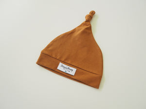 Bronze Knotted Beanie - Knit Stretch Jersey