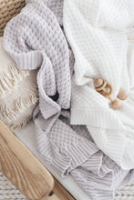 Load image into Gallery viewer, Warm Grey Diamond Knit Baby Blanket
