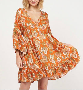 Label of Love Orange Floral Dress