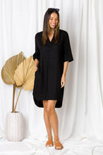 Load image into Gallery viewer, Carmine Linen Pocketed Shirt Dress
