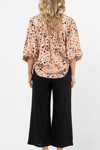 Nara Peach Leopard Print Top