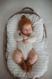 Bronze Merino Wool Bonnet & Bootie Set