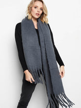 Load image into Gallery viewer, Feechi Fluffy Scarf with Tassel - Charcoal
