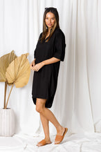 Load image into Gallery viewer, Carmine Linen Pocketed Shirt Dress
