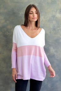 Venice V-Neck Knit Top - Pink