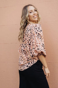 Nara Peach Leopard Print Top