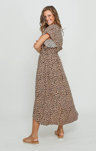 Jemima Dress  ~ Beige Leopard