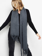 Load image into Gallery viewer, Feechi Fluffy Scarf with Tassel - Charcoal
