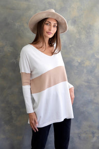 Venice V-Neck Knit Top - White