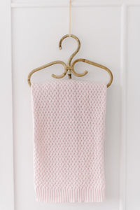 Blush Pink - Cosy Diamond Knit Baby Blanket