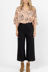 Nara Peach Leopard Print Top