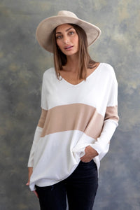 Venice V-Neck Knit Top - White