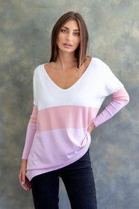 Venice V-Neck Knit Top - Pink