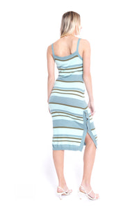 Herman Dress Sage Stripe